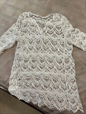 Surf Gypsy White Crochet Lace coverup